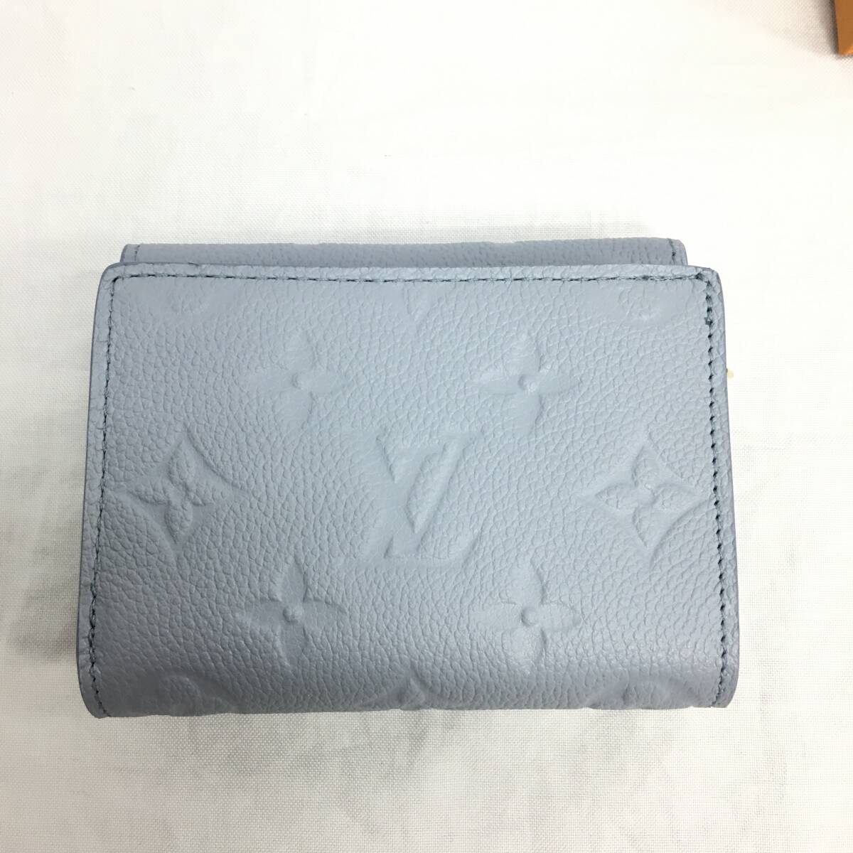 【極美品】日本限定 LOUIS VUITTON ルイヴィトン ポルトフォイユ・メティス コンパクト M82926 ブルー 三つ折り ミニ財布 付属品完備_画像3