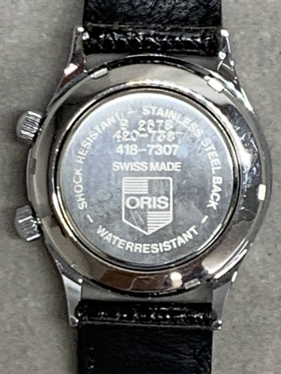 3＃B23/2980 ORIS オリス 手巻き アンティーク WRIST ALARM スイス製 デイト 17石 腕時計 現状/未確認 定形外300/60サイズの画像7