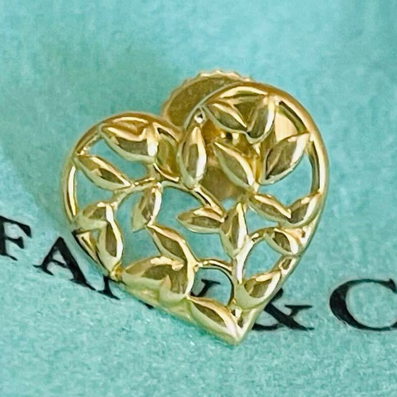 正規品 ティファニー Tiffany & Co. ピアス オリーブ ハート K18YG パロマピカソ 750 イエローゴールドの画像5