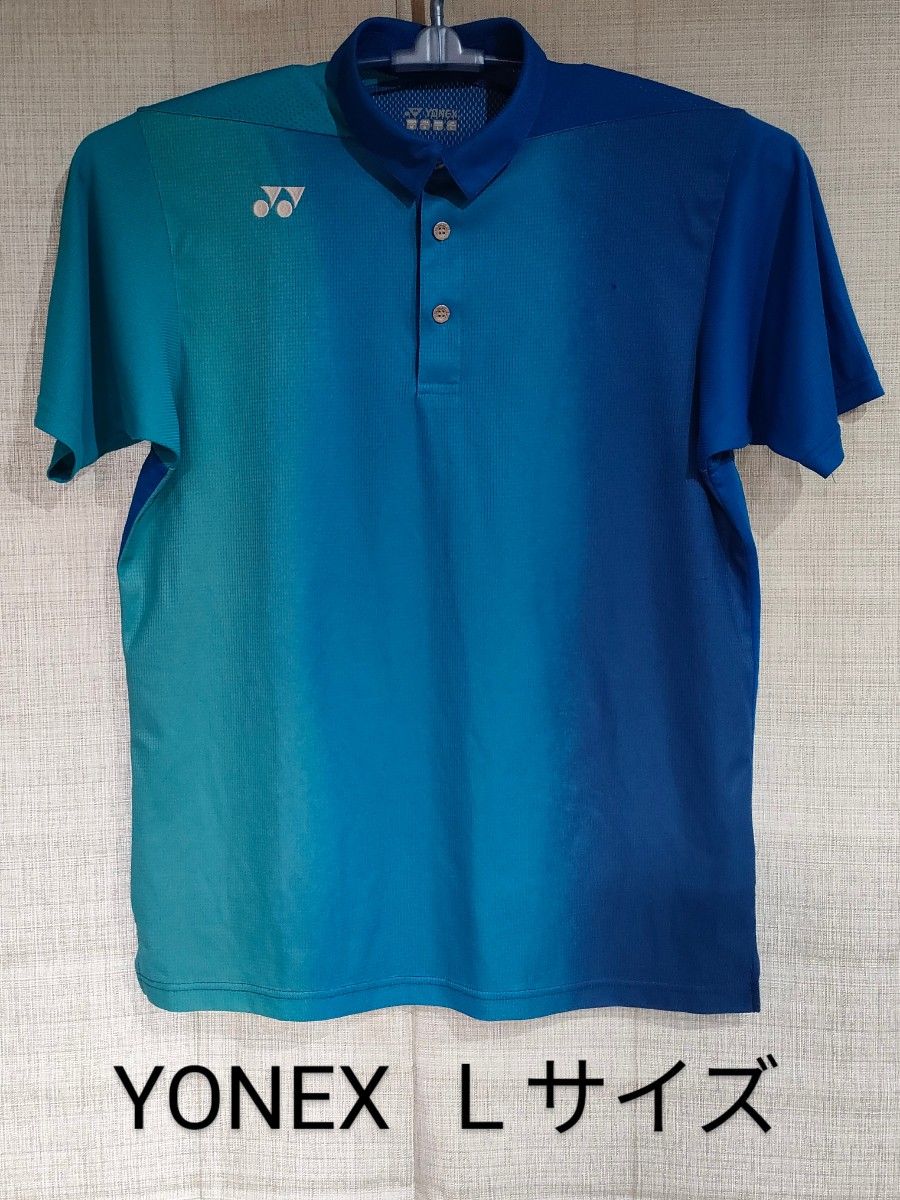 YONEX 上下 ハーフパンツ ミントブルー シャツ ブルー グリーン グラデーション  L ユニセックス　バドミントン テニス