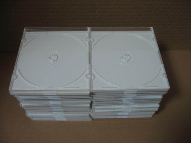 CD DVD BD ケース 　50枚セット　厚さ約5mm 薄型タイプ ホワイト 白 スリム1枚収納×50枚セット_画像1