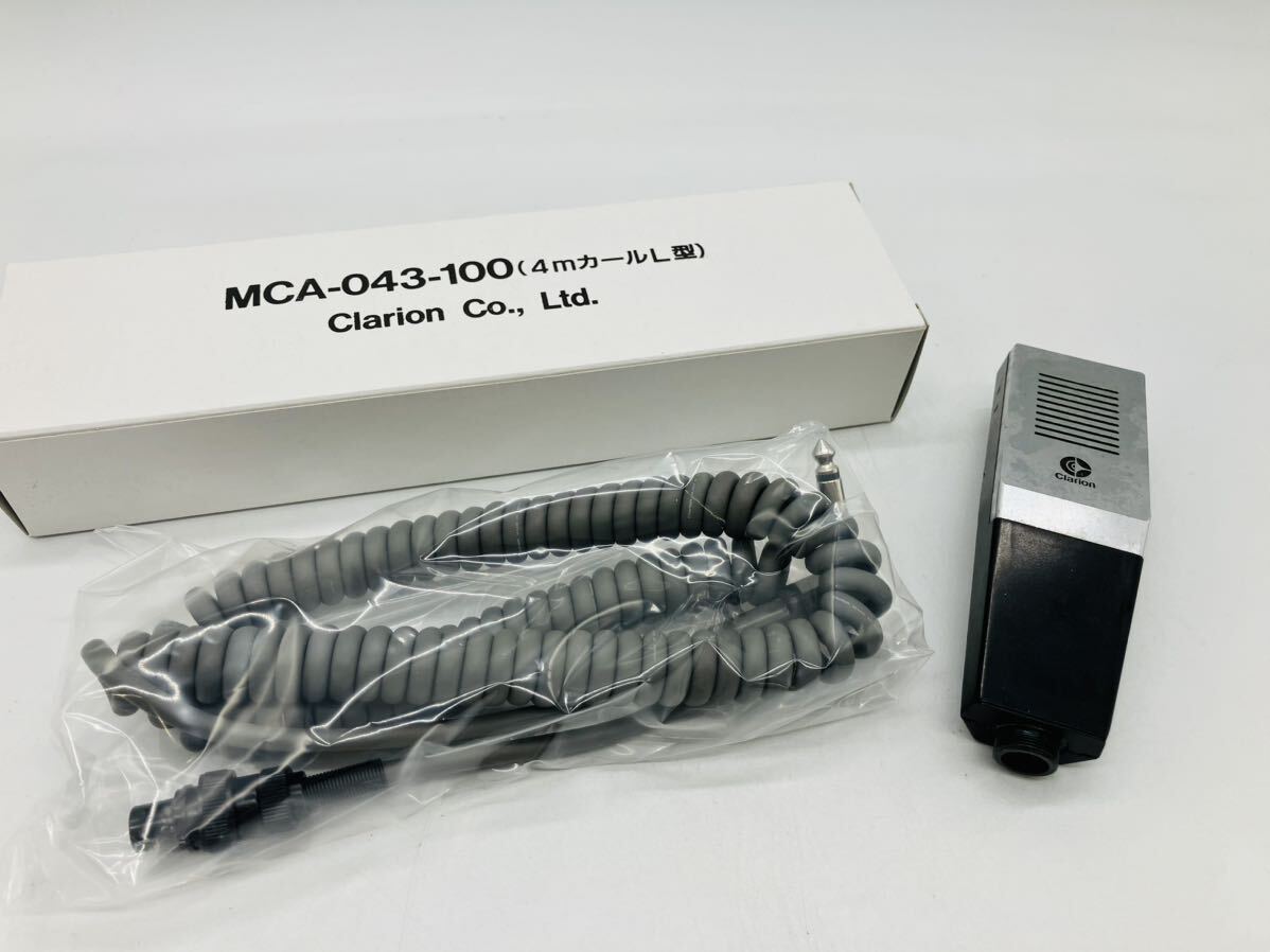 1e77-2 必見! Clarion クラリオン 中古 ガイドマイク バスマイク DMA-070 / 未使用 マイクコード MCA-043-100 (4mカールL型) 箱付き !_画像1