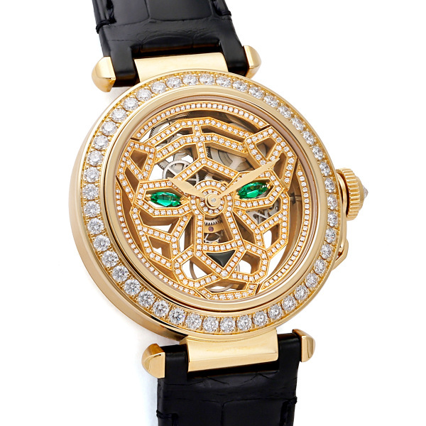 カルティエ Cartier パシャ アニマルモチーフ ウォッチ HPI01359 ゴールド文字盤 未使用 腕時計 メンズ_画像2