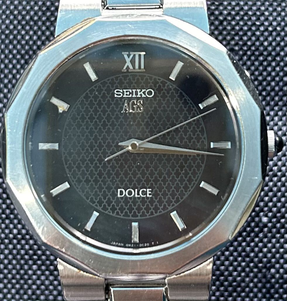 SEIKO 4M21-0C00 セイコー ラウンド シェル文字盤 ドルチェ DOLCE AGS メンズ腕時計 自動巻 動作品_画像1