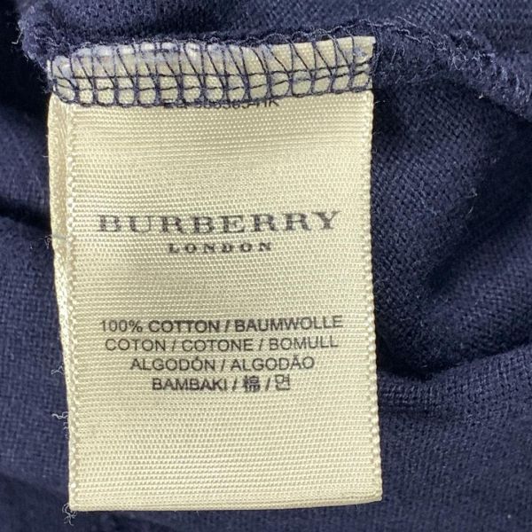 LA510 バーバリーロンドン ハーフボタンスウェット 濃紺ダークネイビー BURBERRY LONDON ポロシャツ 長袖 綿コットン100％ S_画像6