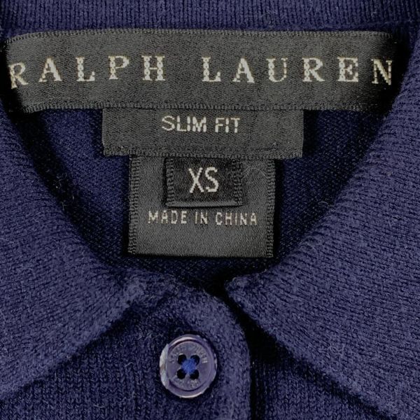 LA795 ラルフローレン 半袖ストレッチポロシャツ 濃紺ダークネイビー Ralph Lauren ショート丈 半袖 XS_画像5