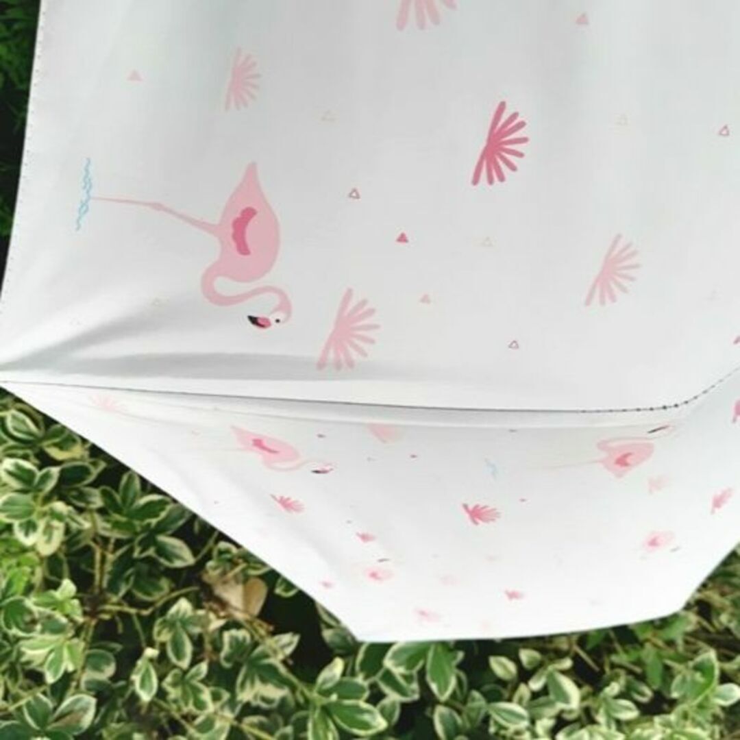 折りたたみ傘　フラミンゴ柄 晴雨兼用　自動開閉　かわいい　ホワイト　ピンク_画像4