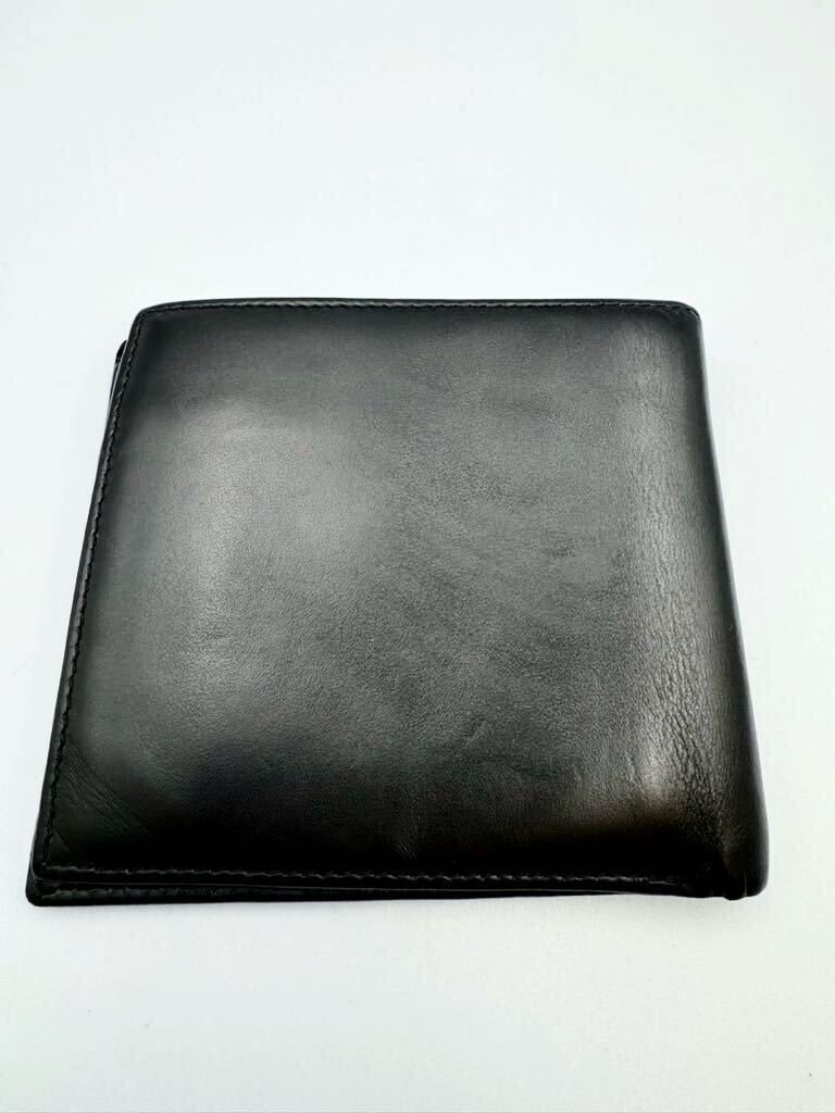 バーバリー　二つ折り財布　ブラック　小銭入れ付き　レザー　メンズ　レディース　カードケース　コインケース