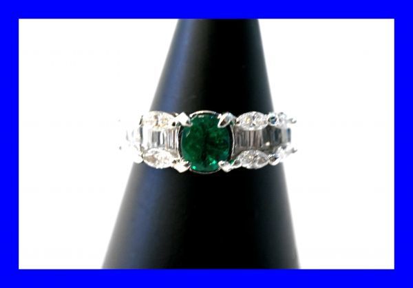 【楽天スーパーセール】 ○新品同様 エメラルド R0093 4.6g 指輪リング 0.511ct ダイヤ Pt900 プラチナ プラチナ台