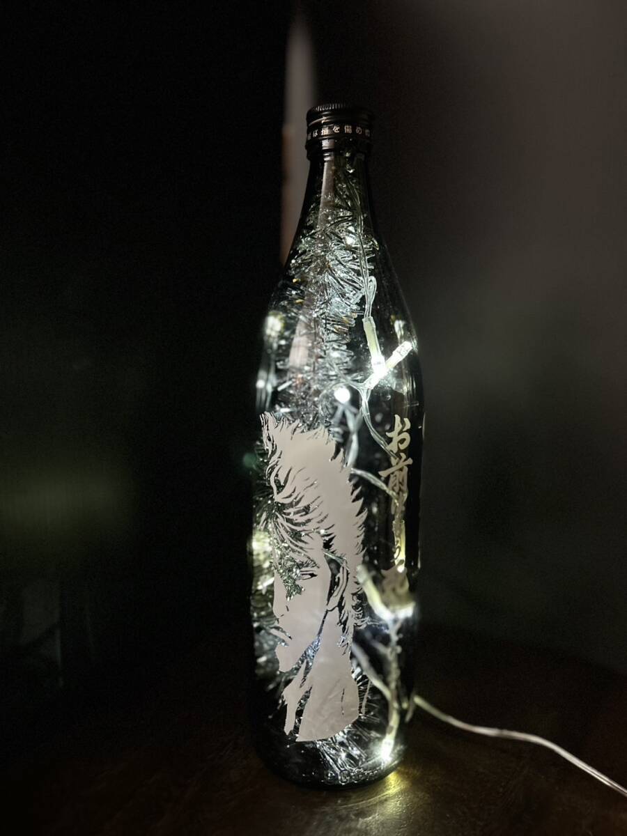 北斗の拳（ケンシロウ ボトル）　空瓶　オリジナルLEDボトルランプ USB電源　間接照明　オンオフスイッチ付き!_画像3