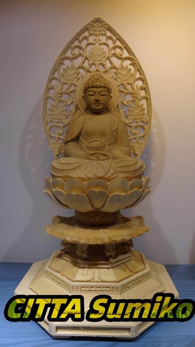 最新作 阿弥陀如来坐像 総檜材 木彫仏像 仏教美術 精密細工 仏師で 最新作 阿弥陀如来坐像 総檜材 木彫仏像 仏教美術 精密細工 仏師で
