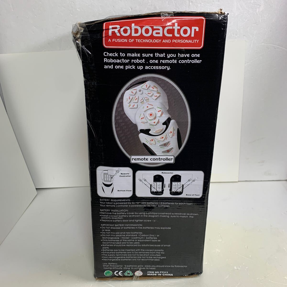 ロボアクター 未開封 外箱傷み歪みセロテープ止めあり Roboactor TT313 二足歩行ロボット モデル ラジコン おもちゃ_画像2