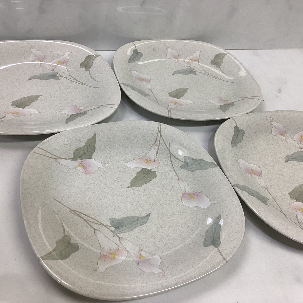 MIKASA ミカサ　洋皿　角皿　トースト皿　5枚セット　花柄（W-88）_画像3