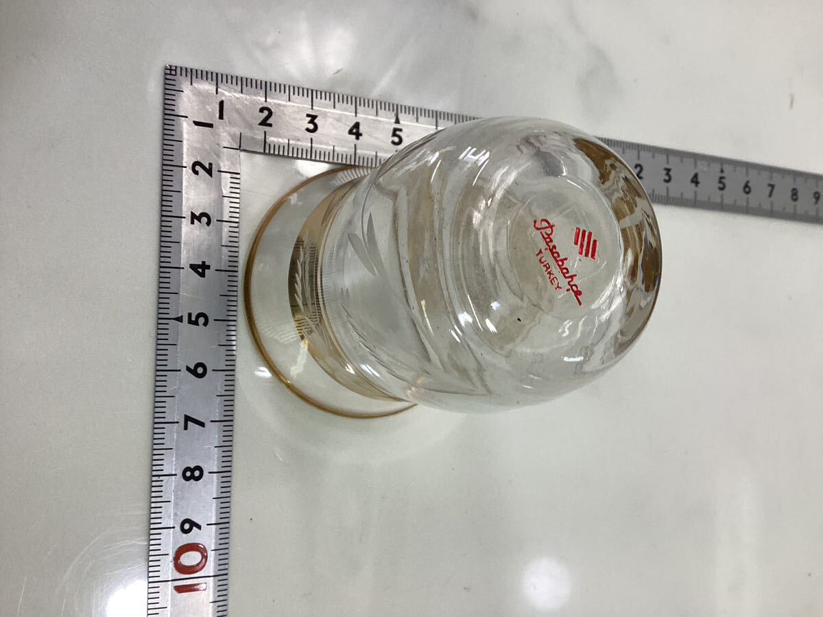 酒器　グラス　トルコ製　金線グラス　ソーサー セット　（H-30）