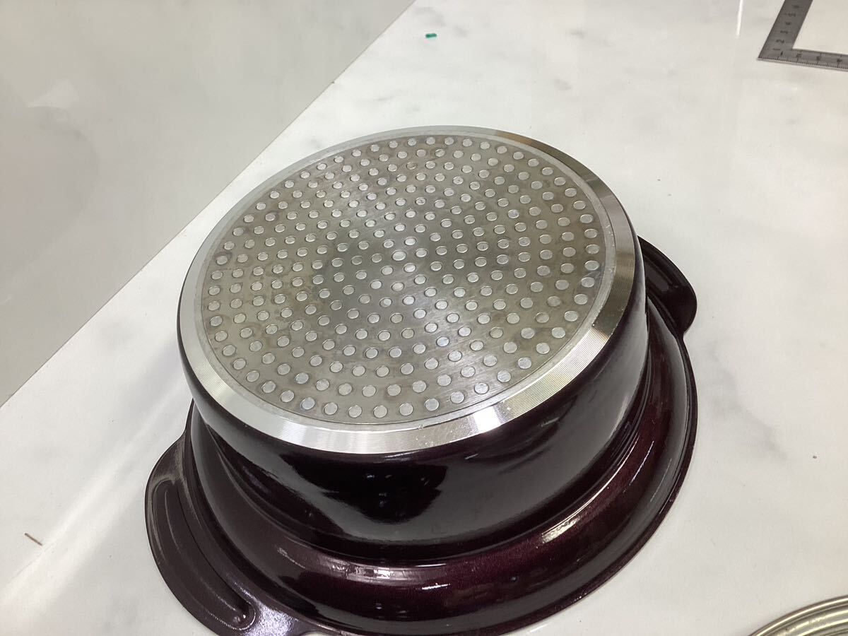 IH ガス用　鉄製小鍋　2個セット　両手鍋　コンパクト鍋　（V-28）