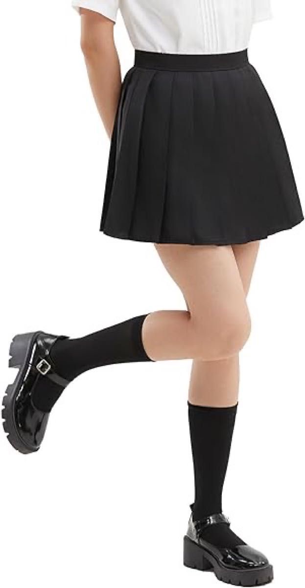 [Nana day] ミニスカート コスプレ 女子高生 女の子 プリーツスカート 制服 Lサイズ ブラック