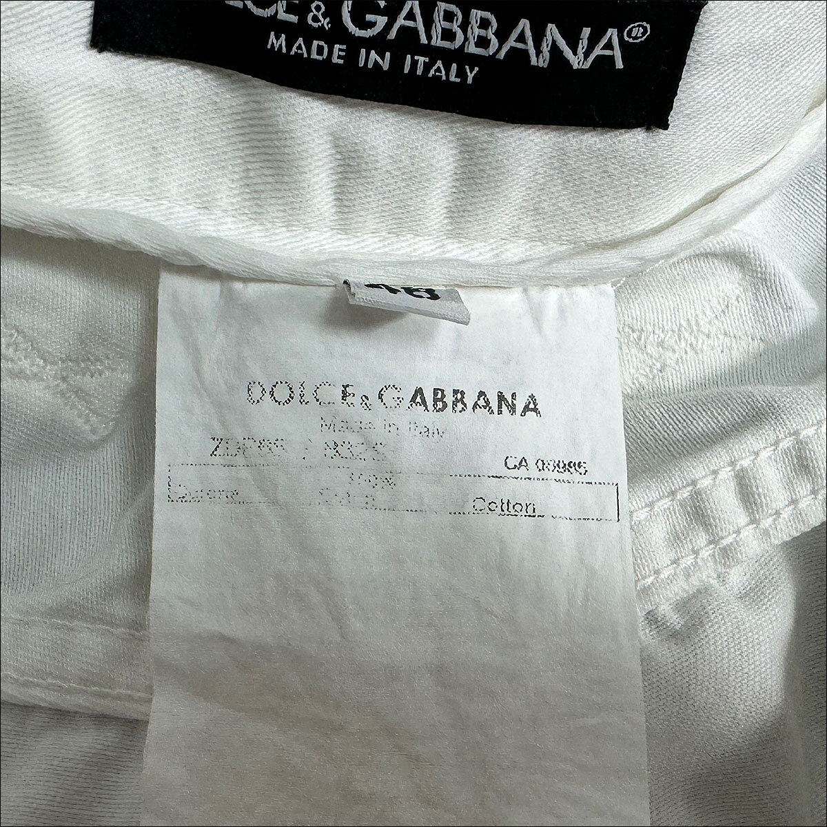 J7187 美品 ドルチェ&ガッバーナ ミッキー ホワイトパンツ 48 DOLCE&GABBANA_画像6