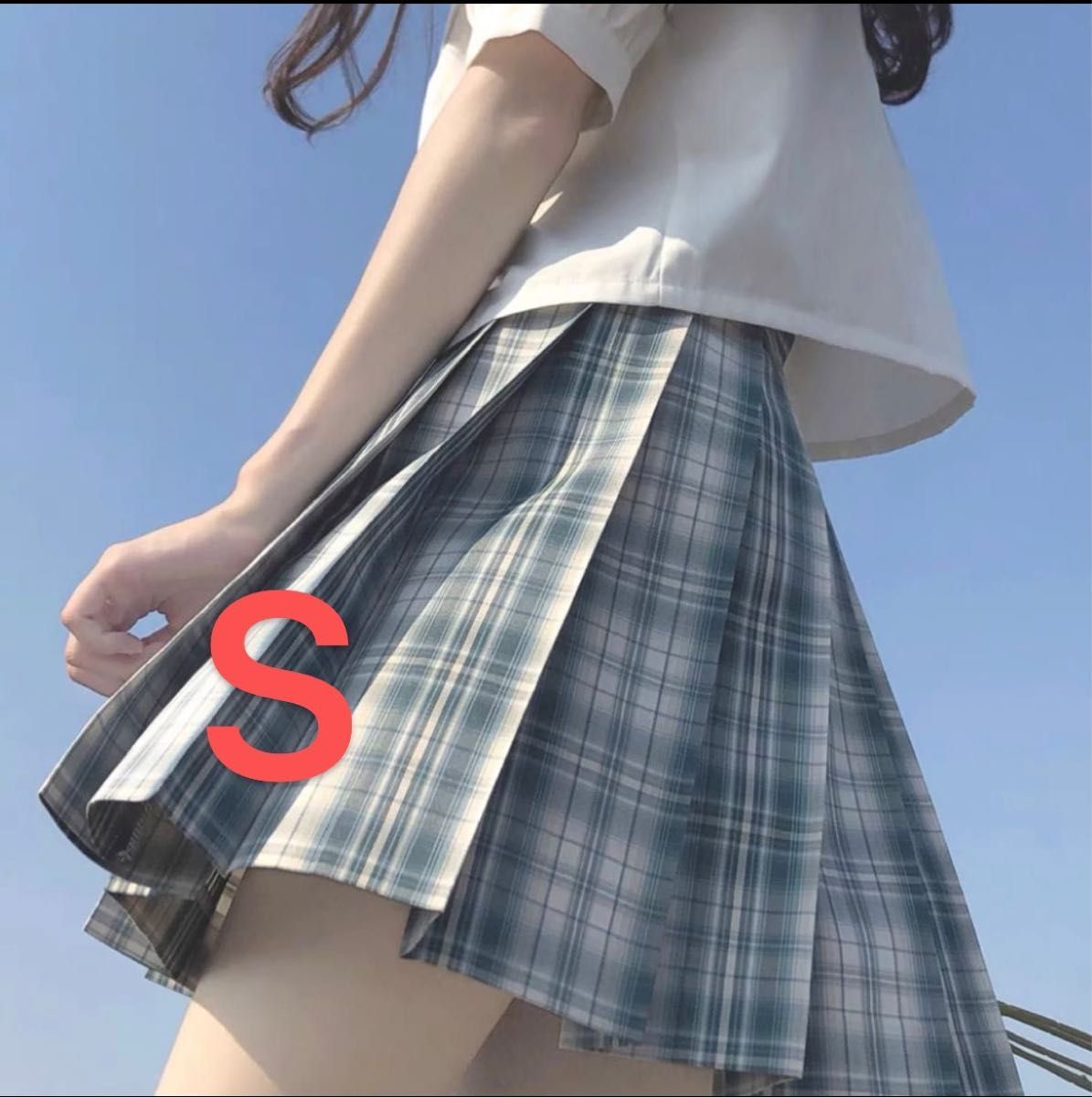 ミニスカート チェック柄  プリーツスカート 女子制服 スカート リボン付き