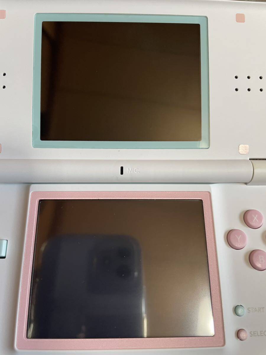 ★コレクション★ DS Lite カスタム ツートンカラー ノーブルピンク&アイスブルー 充電器ACアダプタ付き_画像5