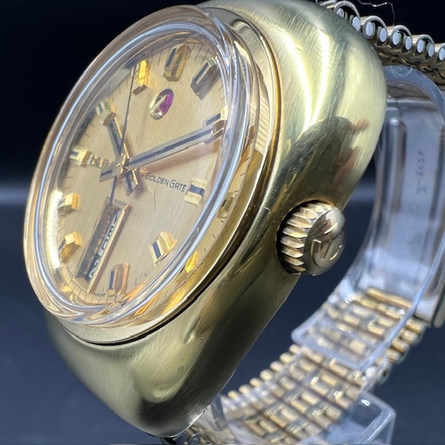 稼働品 RADO 自動巻き Water-Sealed GOLDEN GATE 11859 4111577 ゴールド ラドー 保管BOX付き！！_画像3