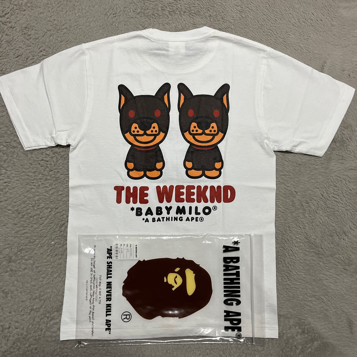 A BATHING APE BAPE KAWS THE WEEKND XO tee tシャツ SHARK BABY MILO シャーク　CAMO 迷彩　S