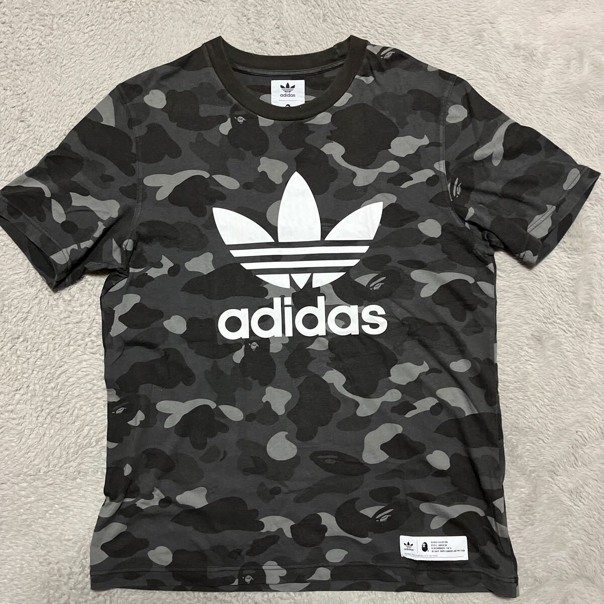 A BATHING APE BAPE KAWS adidas originals CAMO 迷彩　tee tシャツ XO 2XL BLACK 黒　ブラック　アディダス　STA SK8 _画像1