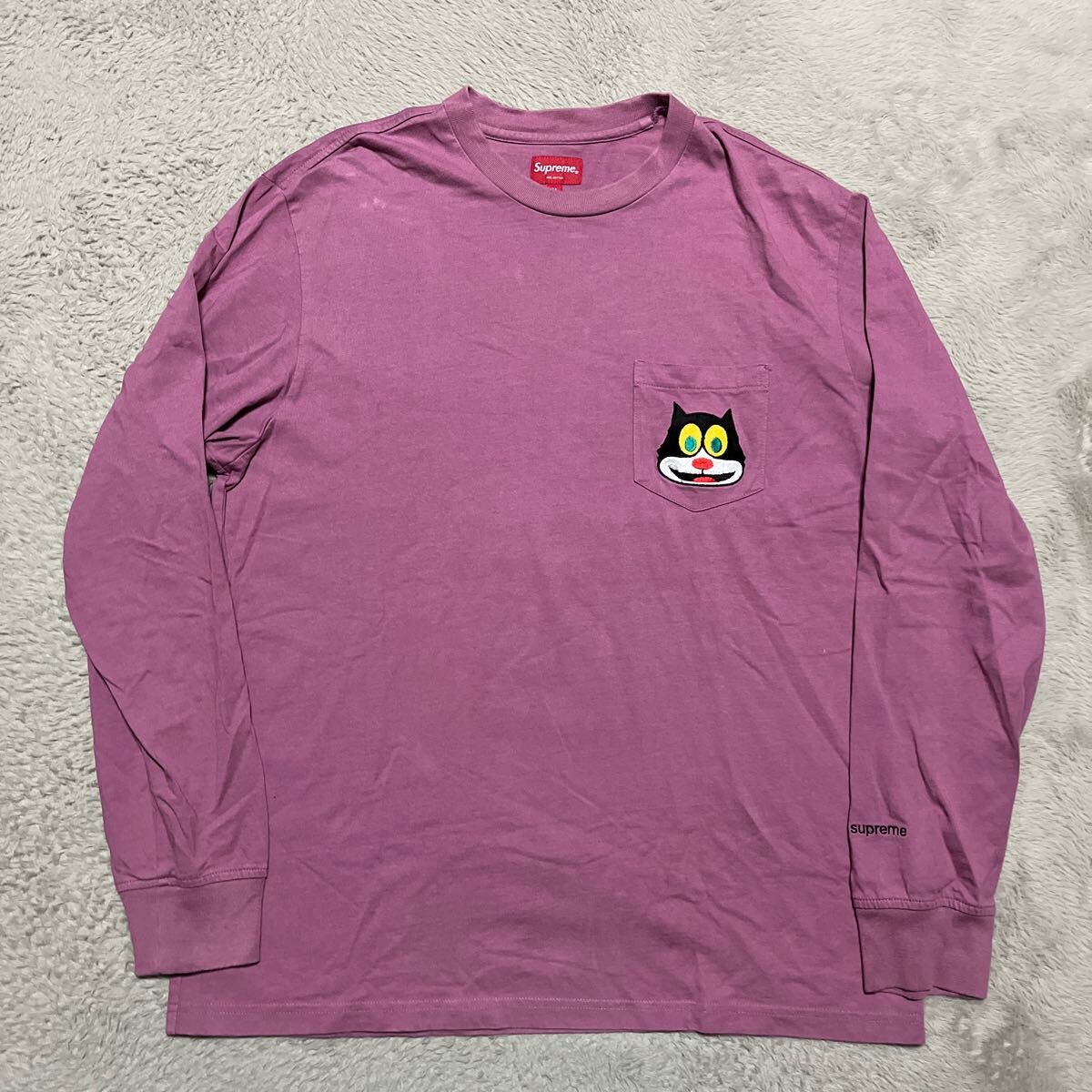 19aw Supreme Mad Cat L/S TOP tee ロンt pocket M tシャツ Box Logoの画像1