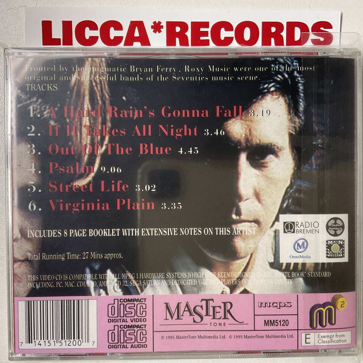 未使用 DVD＋CD Roxy Music Psalm GERMANY 1995 ORIGINAL LICCA*RECORDS 291 UNPLAYED Bryan Ferry ENO_画像2