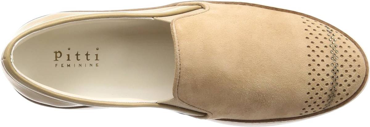 [piti] pumps PD8220 light beige suede 25.0~25.5 cm slip-on shoes shoes *3 point till including in a package possibility G478*