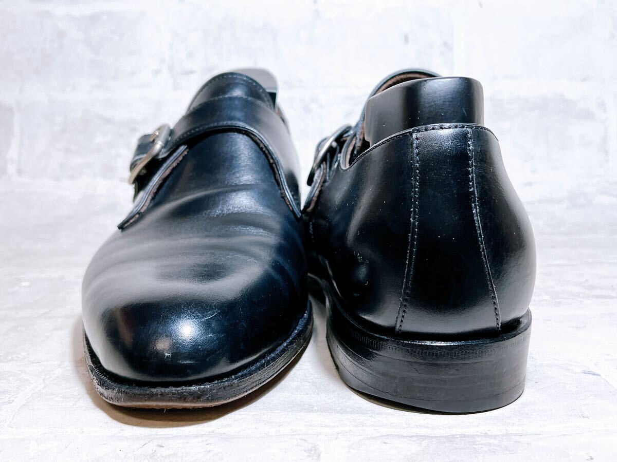 スペイン製【美品】CARMINA カルミナ 高級 モンクストラップ ビジネスシューズ 本革 カーフレザー 黒 UK6.5（約25cm）高級紳士靴