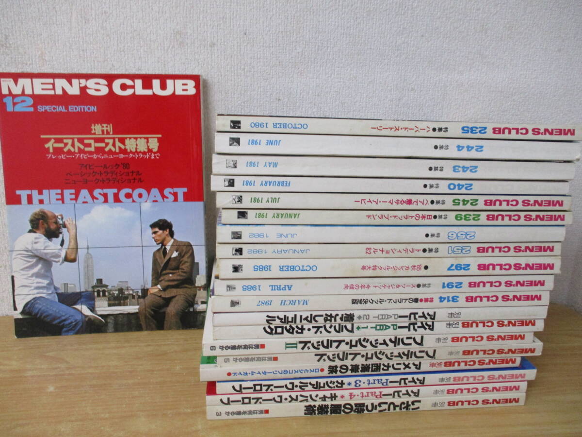 d2-5《MENS CLUB》 1979年～1987年 20冊 不揃い メンズクラブ へースト婦人画報社 ファッション誌 スーツ アイビーの画像1