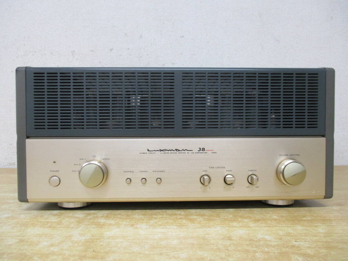 TJ-784（LUXMAN SQ-38 真空管アンプ）プリメインアンプ ラックスマン 管球式 オーディオ 音響機器 通電確認済み ジャンク 現状品の画像2