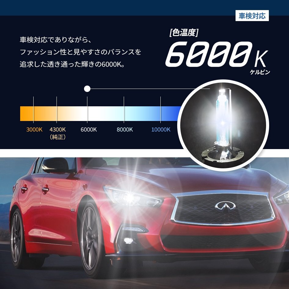 SEEK Products HID バルブ D2R 6000K NISSAN NV350キャラバン H24.6～H29.6 車検対応 純正交換 3800lm ネコポス＊ 送料無料の画像8