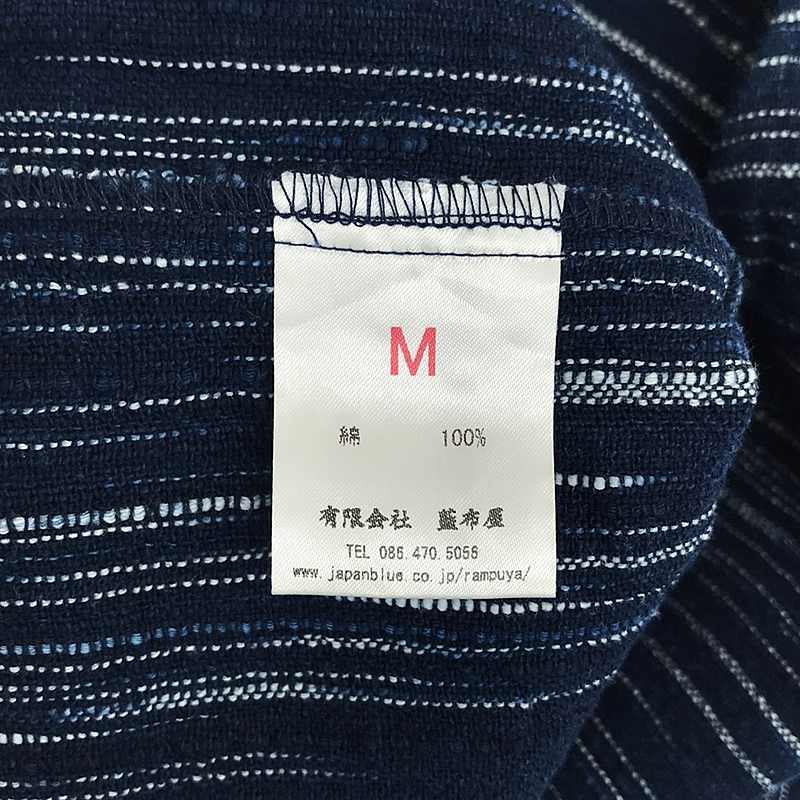 MOMOTARO JEANS / 桃太郎ジーンズ | Rampo Collection 刺し子 バンドカラーシャツ | M | インディゴ | メンズの画像6