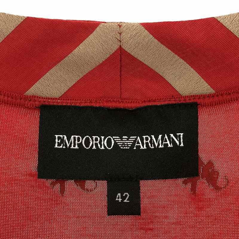 EMPORIO ARMANI / エンポリオアルマーニ | アニマル 総柄 レーススリーブ ブラウス | 42 | レッド | レディース_画像5