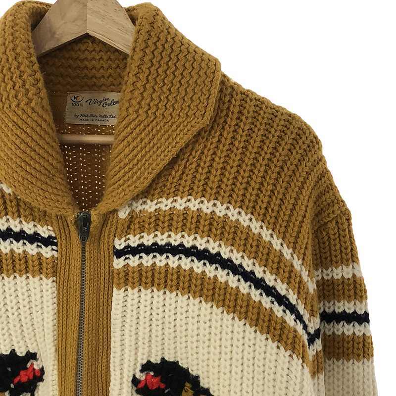 VINTAGE / ヴィンテージ古着 | 推定1960s～ カナダ製 Knit Rite Mills Ltd / 両面 フィシング ショールカラー ニットカーディガン_画像2