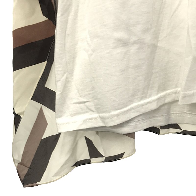 Rokh / ロック | ドッキングデザイン Tシャツ | S | ブラウン/ホワイト | レディース
