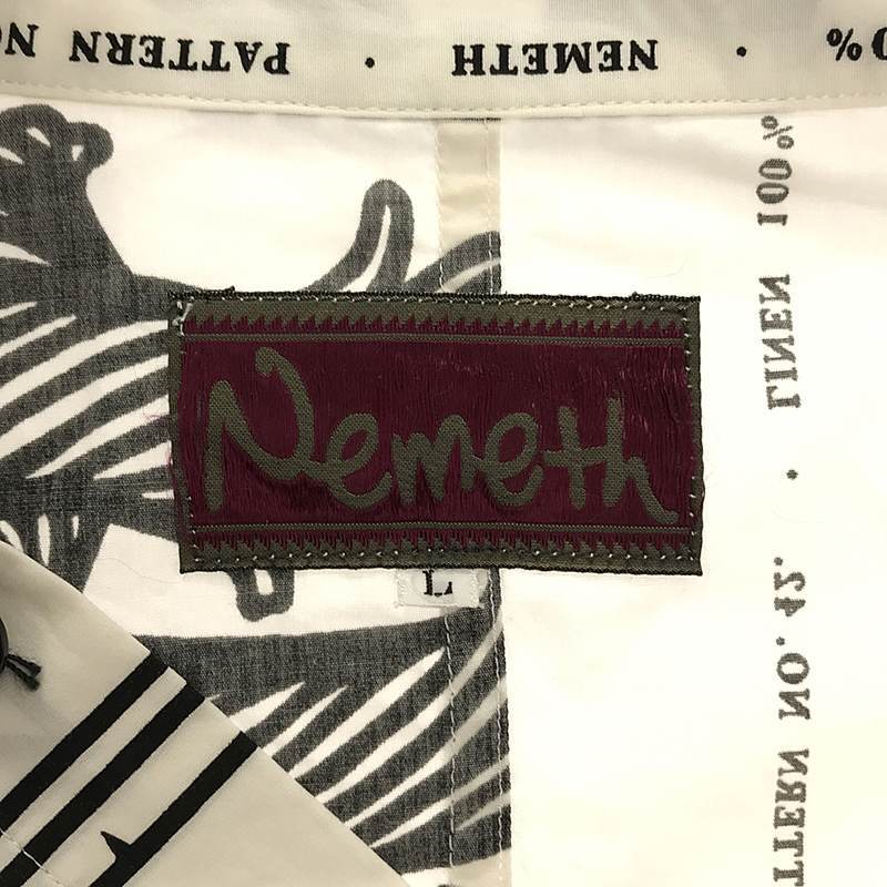 Nemeth / ネメス | 総柄 コットン レギュラーカラーシャツ | L | ホワイト/ブラック | メンズの画像5