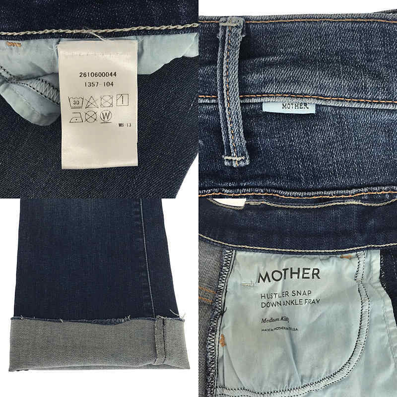 MOTHER / マザー | HUSTLER SNAP DOWN ANKLE FRAY / カットオフ デニムパンツ | 25 | インディゴ | レディース_画像9