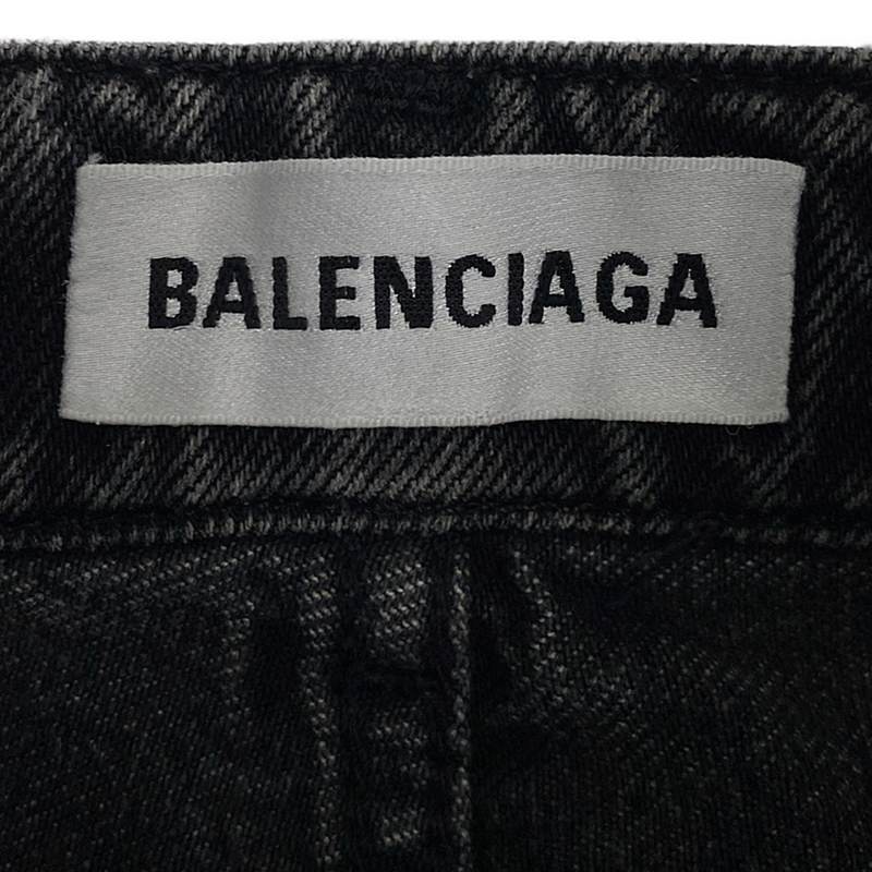 BALENCIAGA / バレンシアガ | ヴィンテージ加工 クロップド デニムパンツ | 26 | ブラック | レディースの画像7