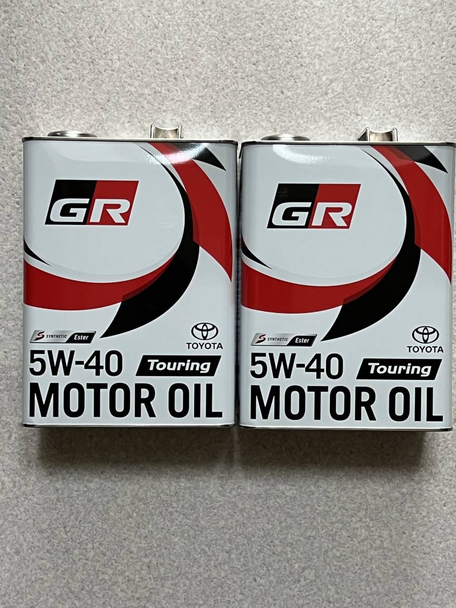 【8L】GR MOTOR OILTouring 5W40 4L×2缶 TOYOTA GAZOO Racing トヨタ純正 全合成油 ジーアールの画像1