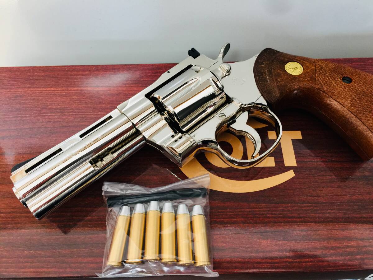 [ beautiful goods ]tanaka Colt python 4 -inch R model nickel finish not yet departure fire model gun 