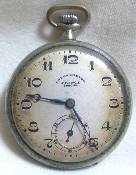 プリンス / 懐中時計 ◆ プラチェン片蓋側 / 提げ時計 ◆ オリジナルケース入り / 不動 / 要オーバーホールの画像1
