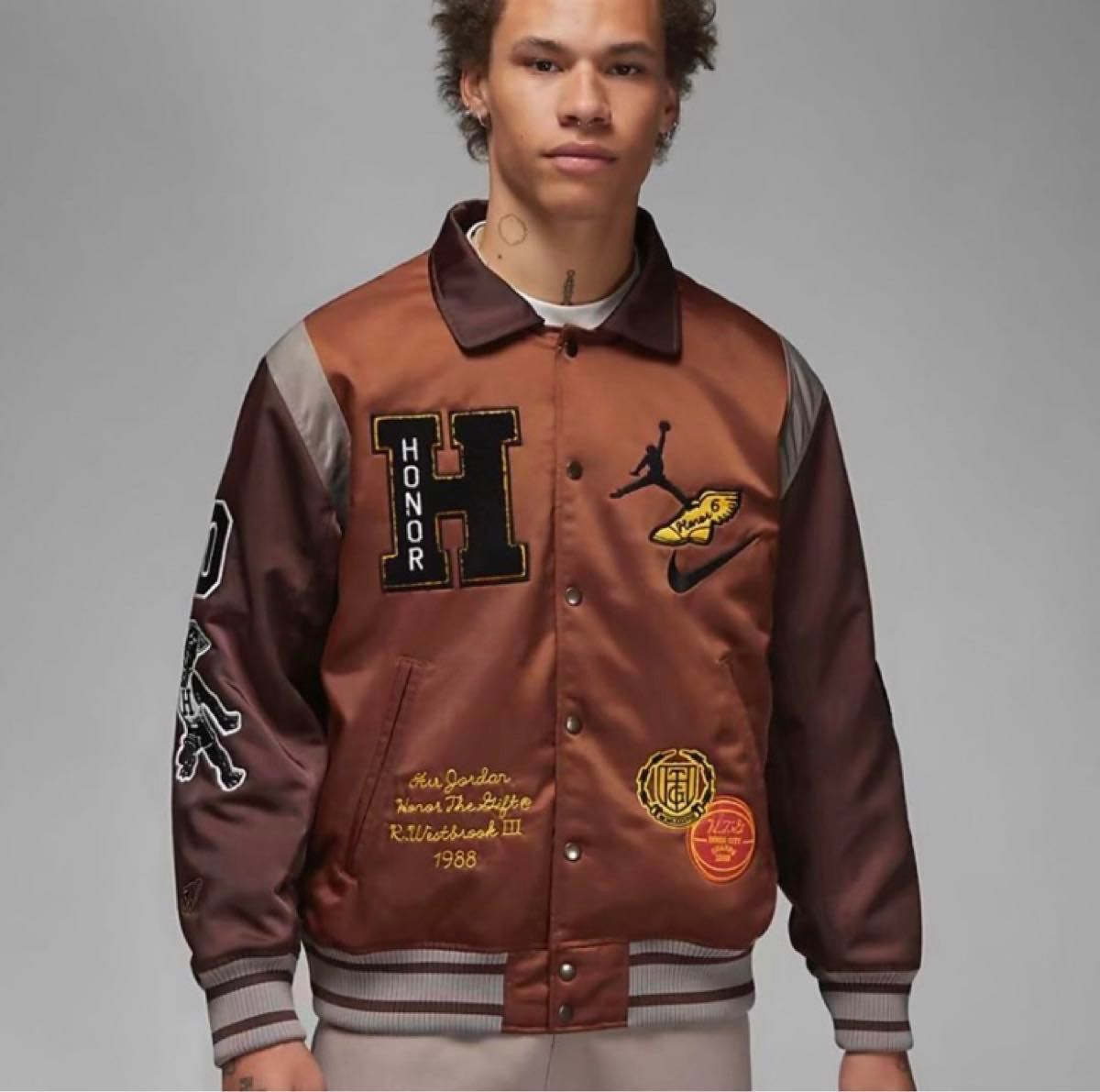 JORDAN X HONOR THE GIFT WESTBROOK VARSITY JACKET 希少Mサイズ JORDAN X HONOR THE GIFT WESTBROOK VARSITY JACKET 希少Mサイズ
