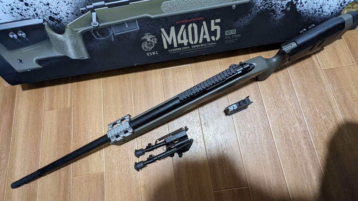 東京マルイ M40A5 O.D.ストック U.S.M.C ボルトアクションエアライフル 予備マガジン付き【新古品】の画像4