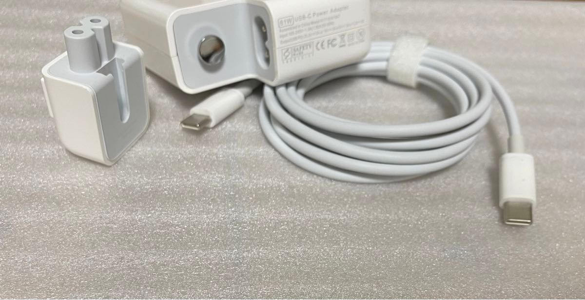 新品Type-C 61W MacBook Pro 電源互換 Mac 充電器 ACアダプター(USB-C充電ケーブルあり)