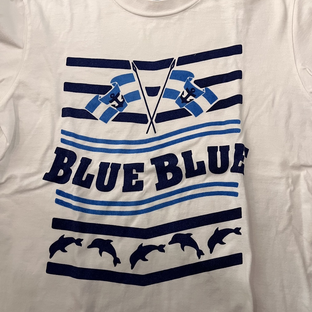BLUE BLUE ブルーブルー H.R. MARKET　ロゴプリントTシャツ 半袖　メンズ　トップス ホワイト 白 Uネック アメカジ _画像2