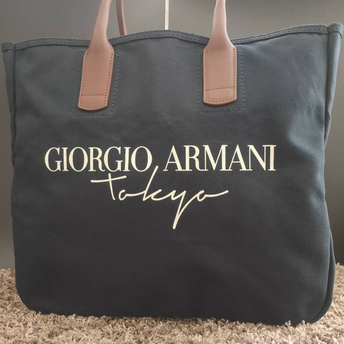[ unused class ]joru geo Armani GIORGIO ARMANI business bag men's tote bag Brief shoulder ..A4 PC document bag canvas 