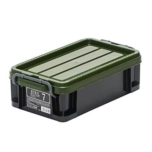 JEJa stage storage box [X series NT box #7] black green width 20× depth 34× height 11cm made in Japan loading piling 