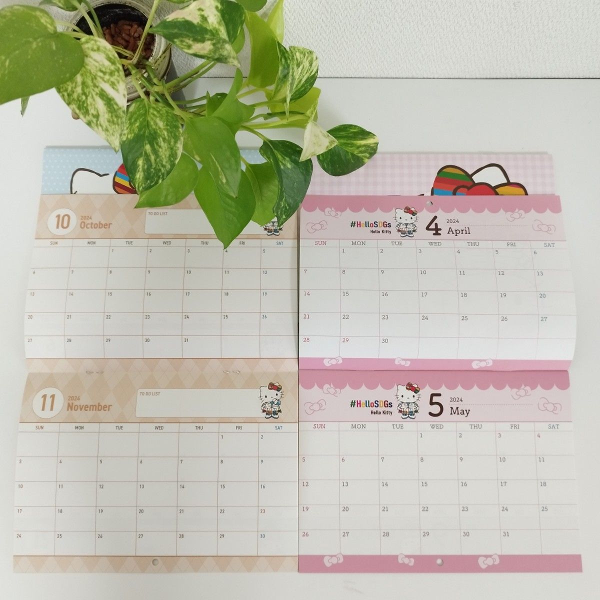 【Hello Kitty】ハローキティ お皿＆ファイル&カレンダー&シールセット